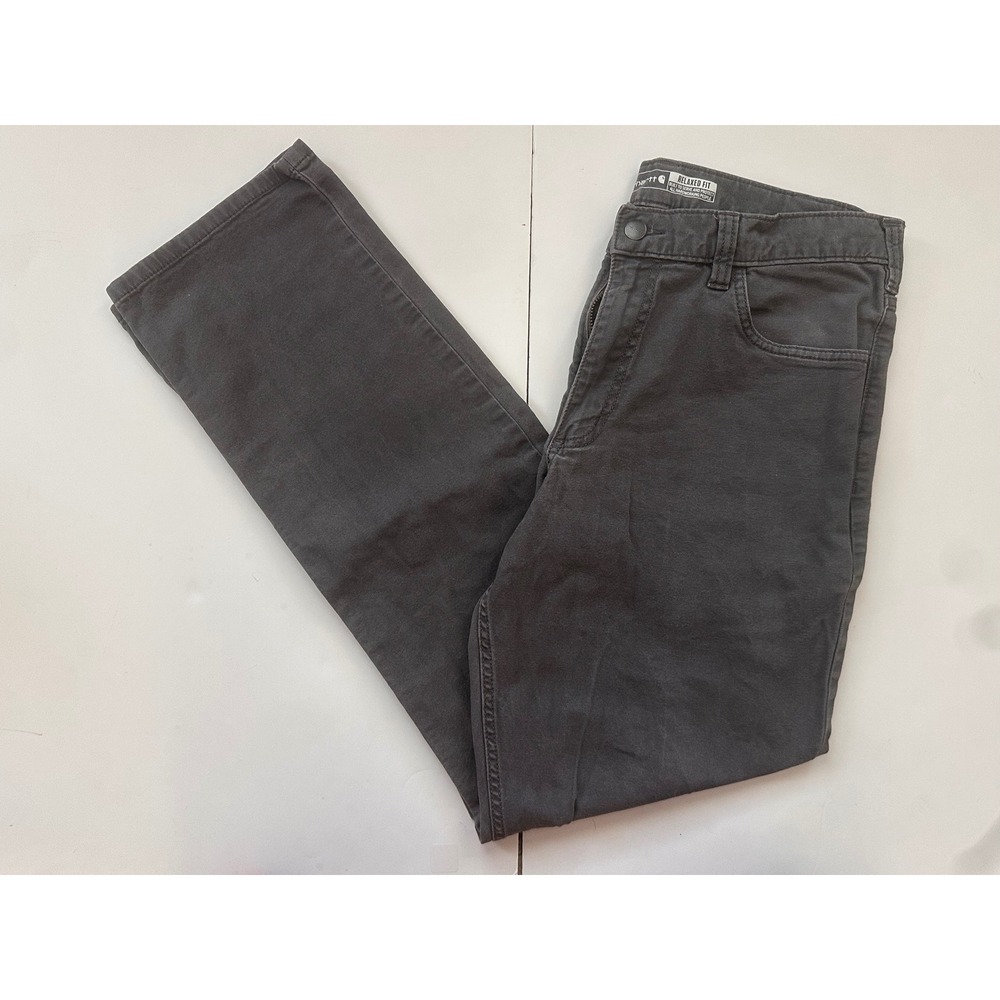 Carhartt Relaxed Fit Canvas Work Pants Mens 34x34 Charcoal Gray Straight Leg‎